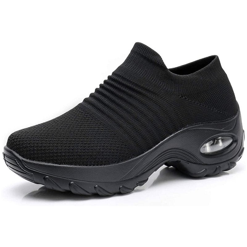Comfortable Slip-On Sneakers for Women Knit Platform Air-Cushion