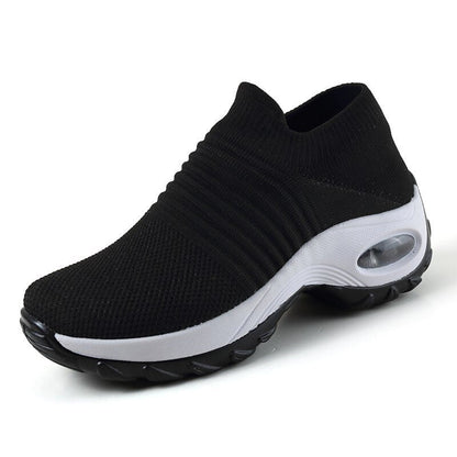 Comfortable Slip-On Sneakers for Women Knit Platform Air-Cushion
