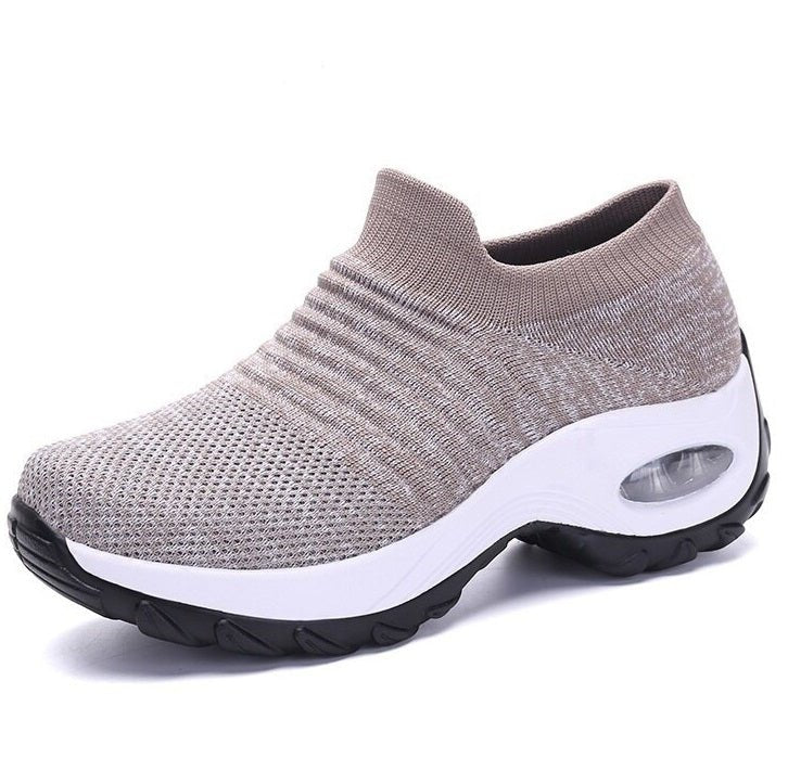 Comfortable Slip-On Sneakers for Women Knit Platform Air-Cushion