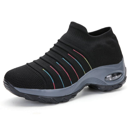 Comfortable Slip-On Sneakers for Women Knit Platform Air-Cushion