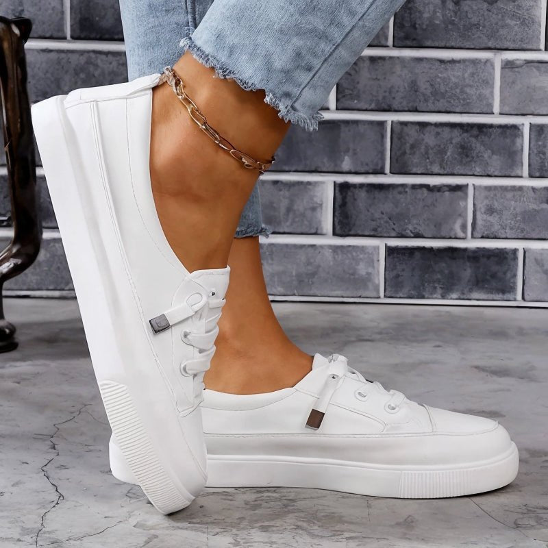 Comfortable Lace-Up Sneakers for Women Canvas Low-Top