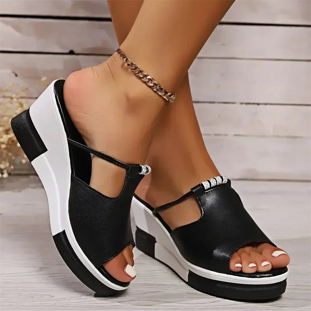 Comfortable Wedge Sandals for Women Platform T-Strap Cushioned