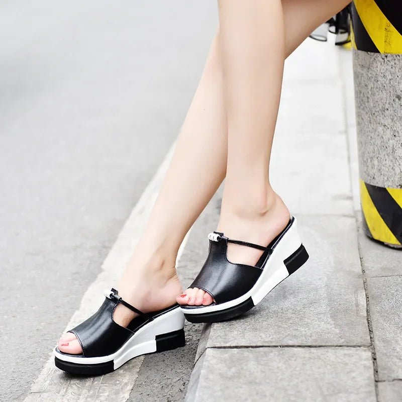 Comfortable Wedge Sandals for Women Platform T-Strap Cushioned