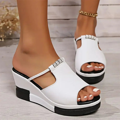 Comfortable Wedge Sandals for Women Platform T-Strap Cushioned