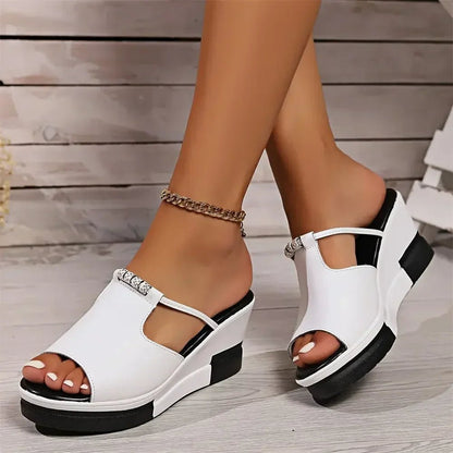 Comfortable Wedge Sandals for Women Platform T-Strap Cushioned