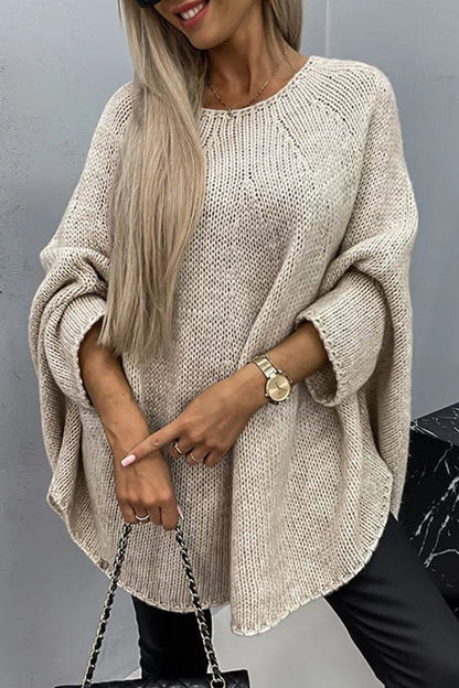 Comfortable Pullover Sweater for Women Oversized Batwing-Sleeve