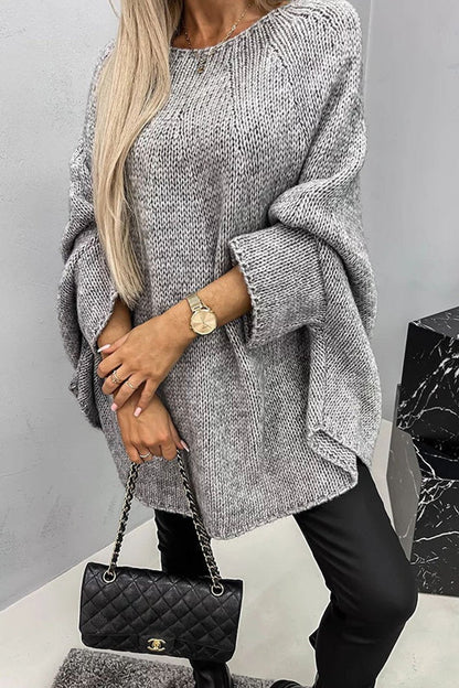 Comfortable Pullover Sweater for Women Oversized Batwing-Sleeve