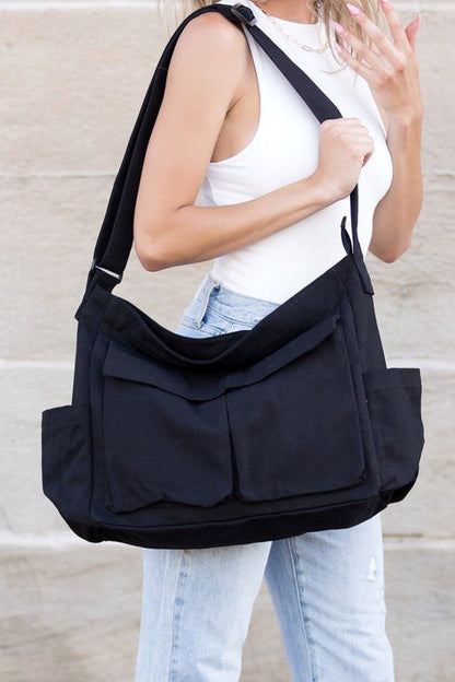 Effortless Messenger Bag for Women Oversized Canvas Crossbody