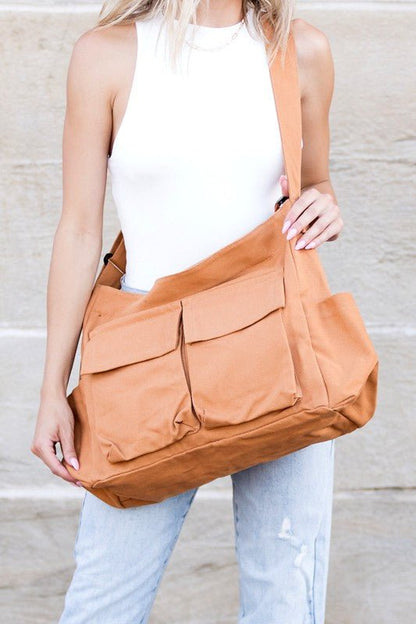 Effortless Messenger Bag for Women Oversized Canvas Crossbody