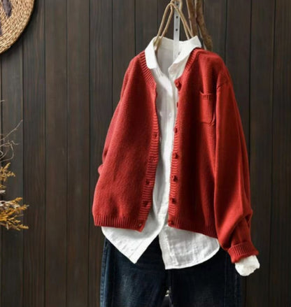 Comfortable Cardigan for Women Oversized Button-Front Knit