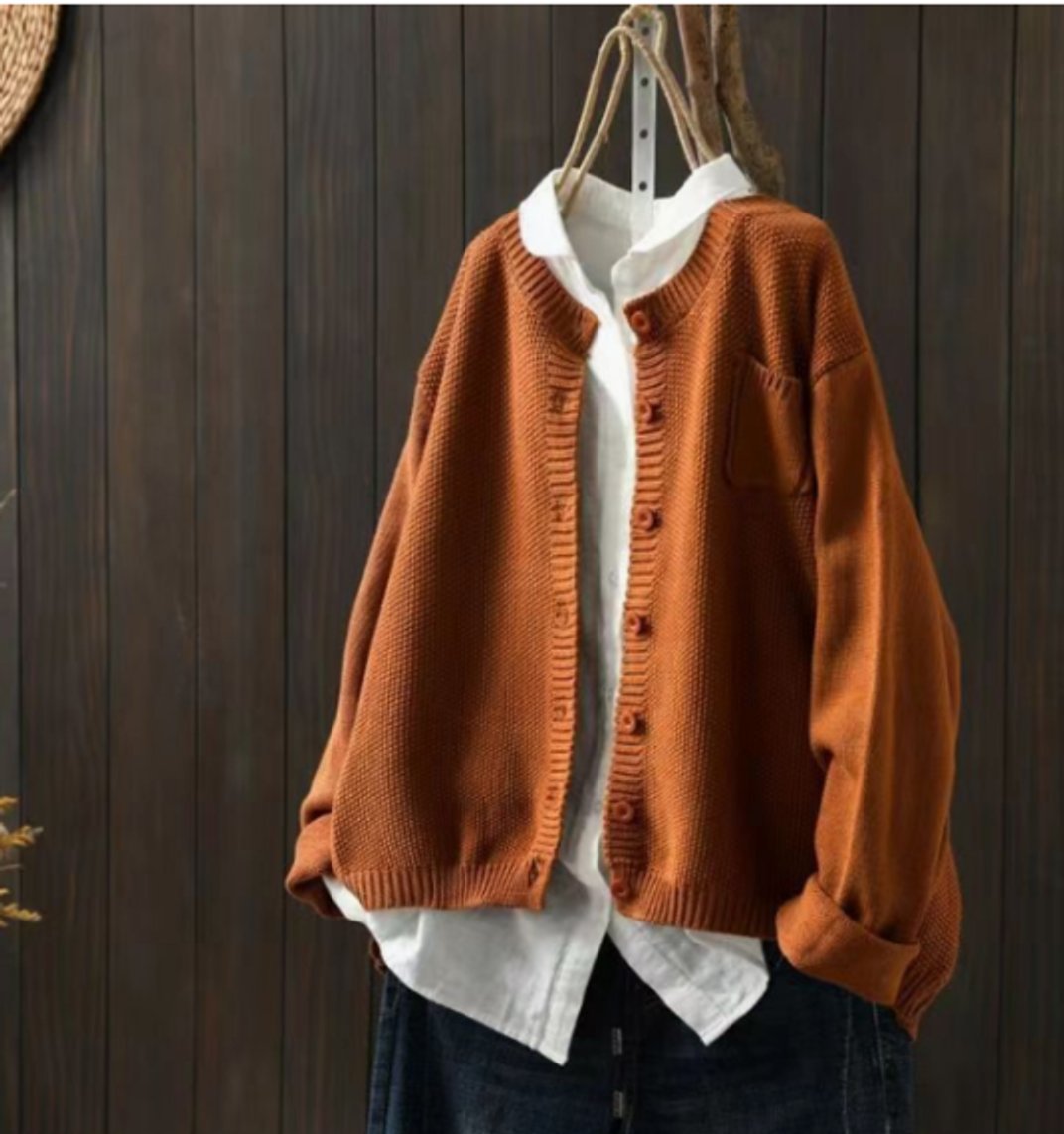 Comfortable Cardigan for Women Oversized Button-Front Knit