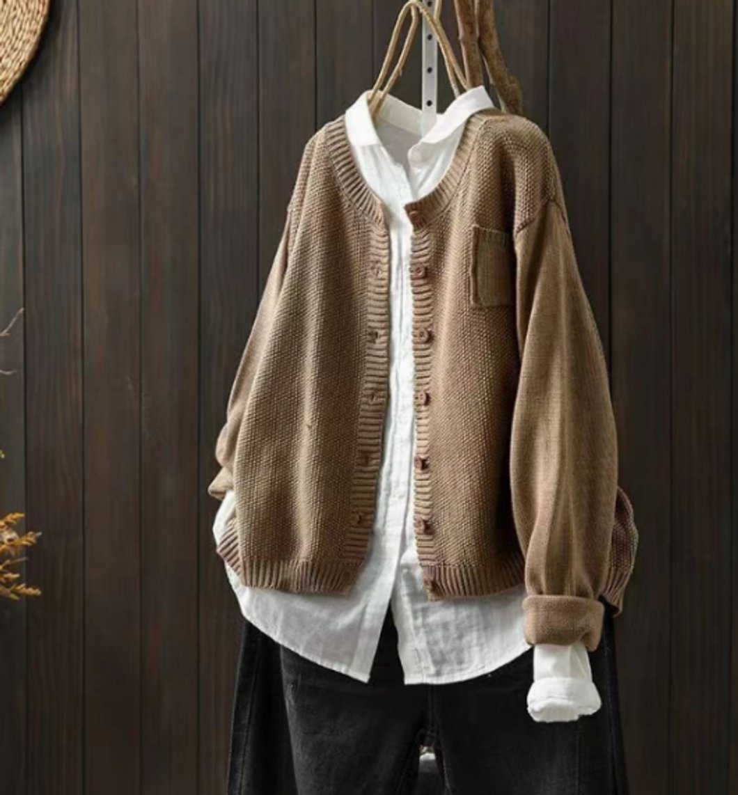Comfortable Cardigan for Women Oversized Button-Front Knit