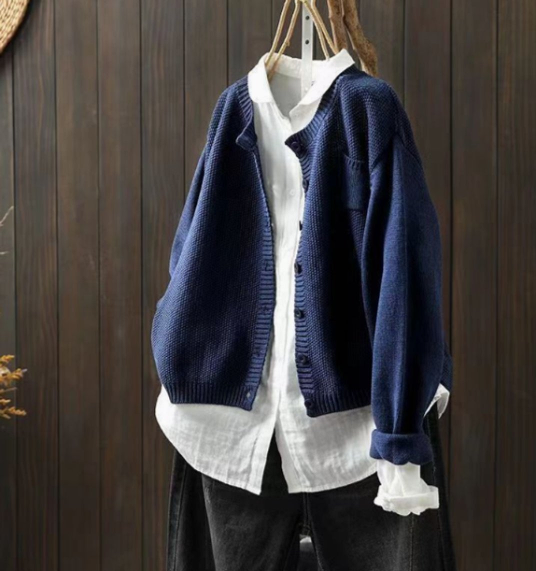 Comfortable Cardigan for Women Oversized Button-Front Knit