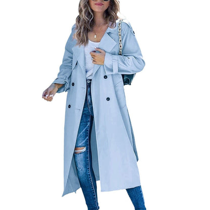 Elegant Trench Coat for Women Oversized Longline Belted