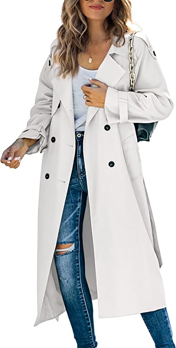 Elegant Trench Coat for Women Oversized Longline Belted