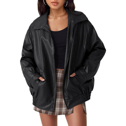 Stylish Bomber Jacket for Women Oversized Zip-Up
