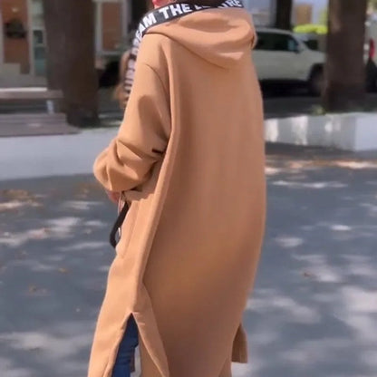 Elegant Long Coat for Women Hooded Oversized