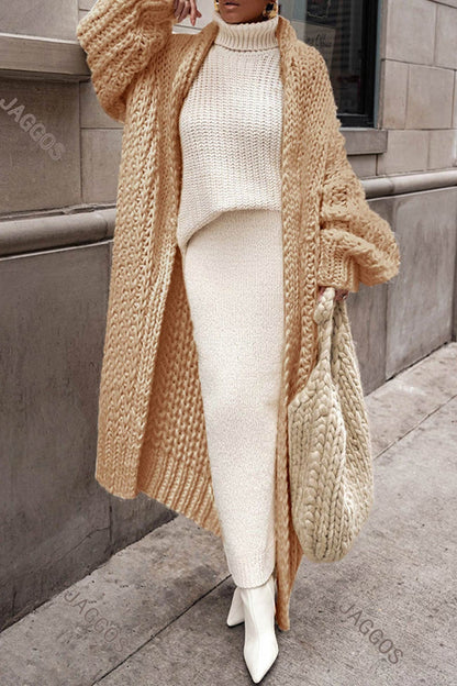 Comfortable Cardigan for Women Oversized Chunky-Knit Longline