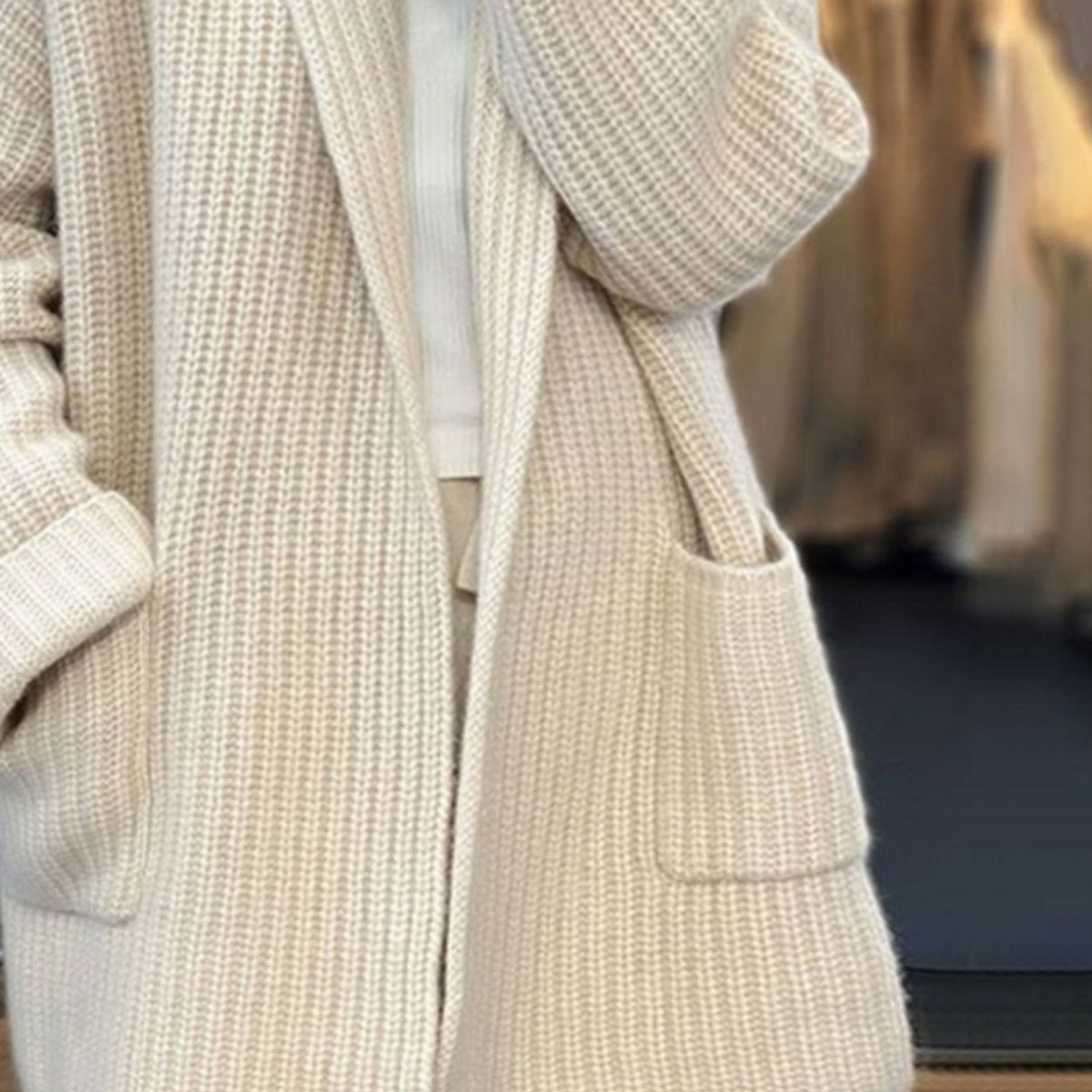 Comfortable Cardigan for Women Oversized Shawl-Collar Chunky-Knit