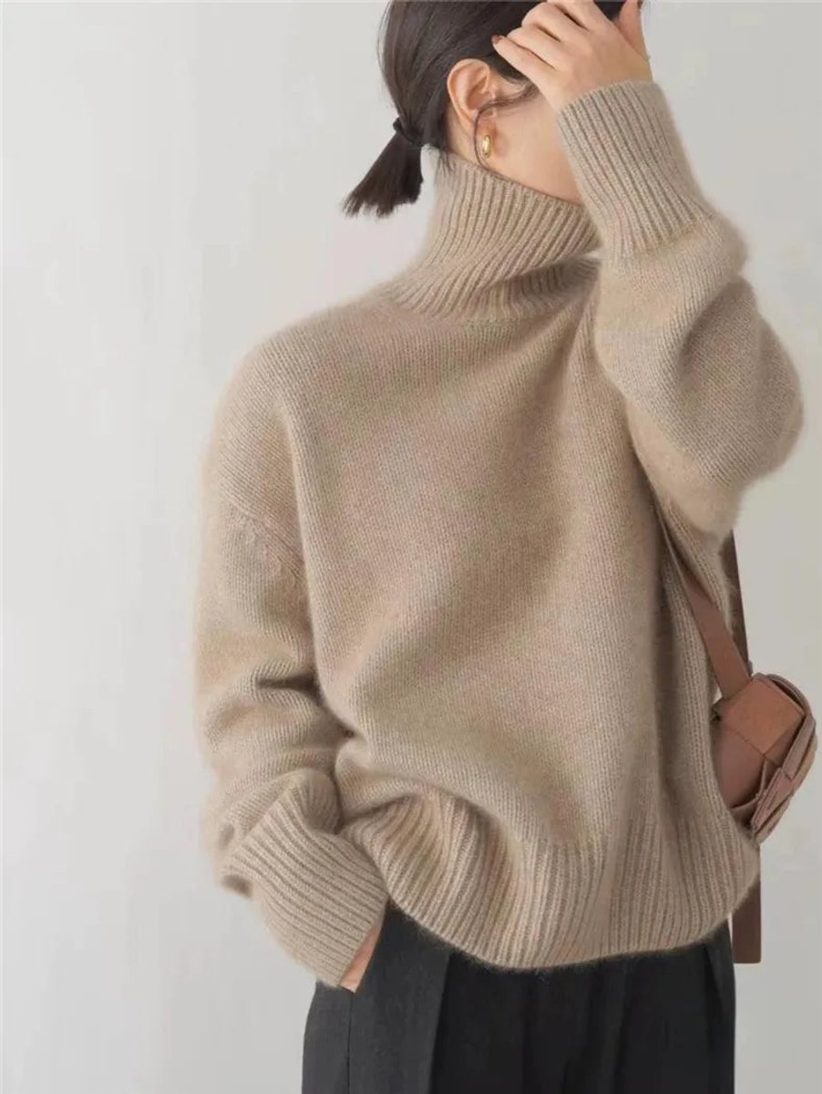 Comfortable Turtleneck Sweater for Women Oversized Cashmere