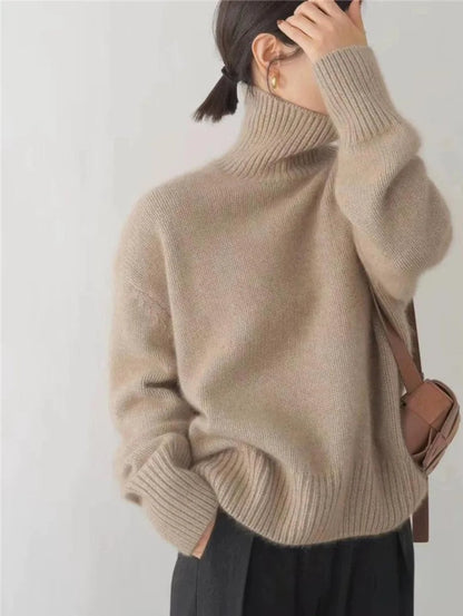 Comfortable Turtleneck Sweater for Women Oversized Cashmere