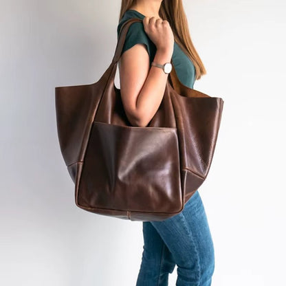 Effortless Tote Bag for Women Oversized Vegan-Leather