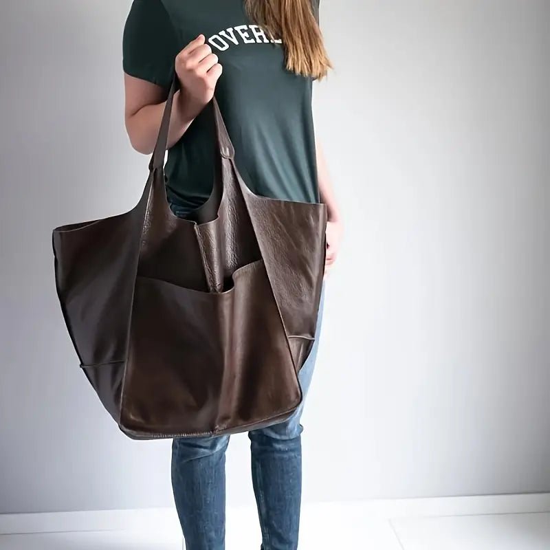 Effortless Tote Bag for Women Oversized Vegan-Leather
