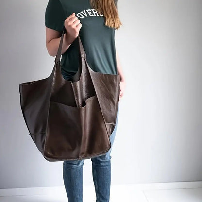 Effortless Tote Bag for Women Oversized Vegan-Leather