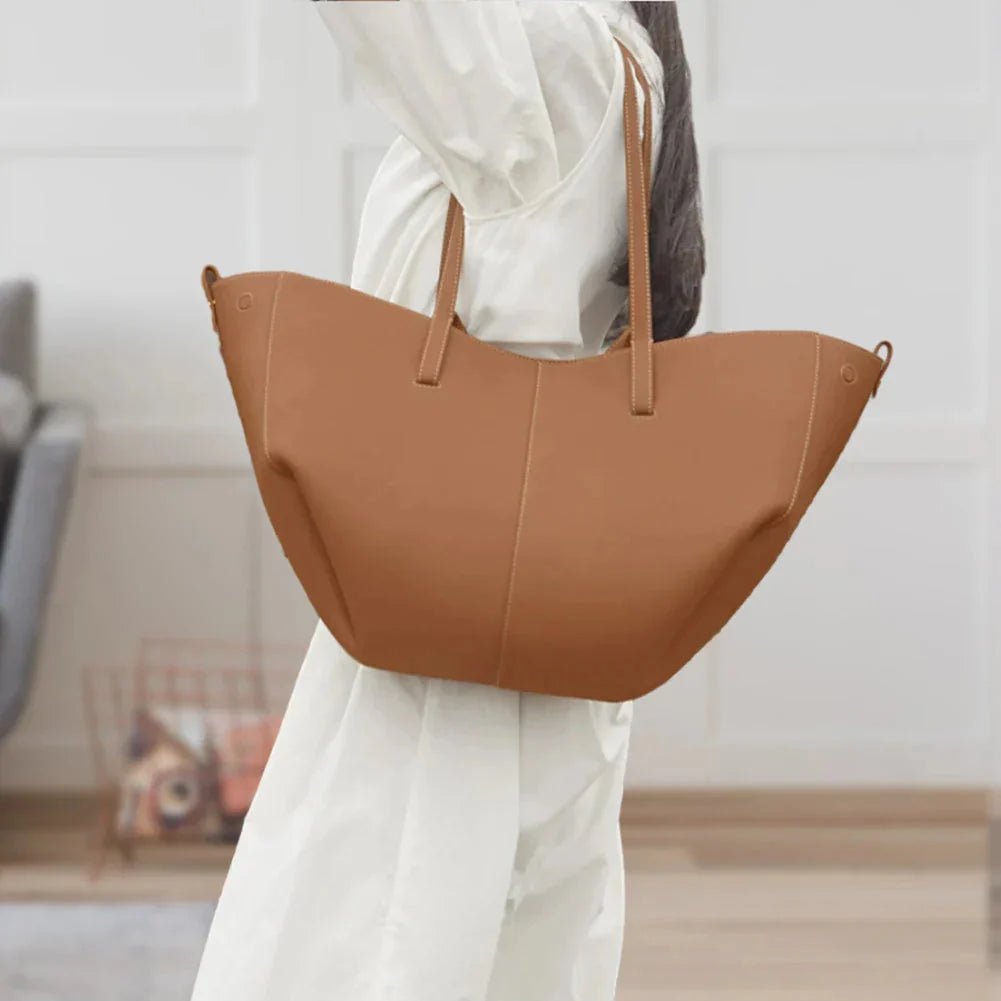 Effortless Shoulder Bag for Women Oversized PU-Leather