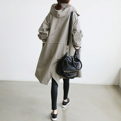 Effortless Trench Coat for Women Oversized Button-Front