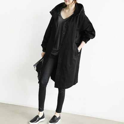 Effortless Trench Coat for Women Oversized Button-Front