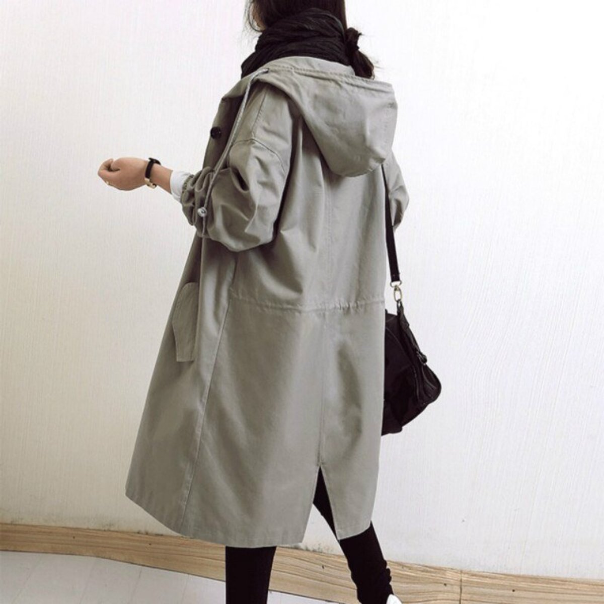 Effortless Trench Coat for Women Oversized Button-Front
