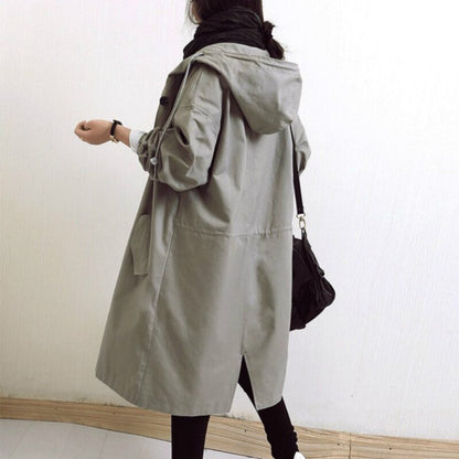 Effortless Trench Coat for Women Oversized Button-Front