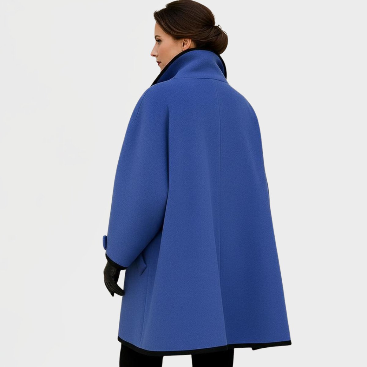 Elegant Coat for Women Contrast-Trim Oversized