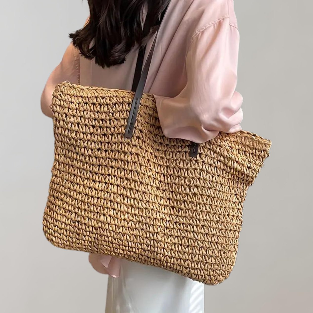 Effortless Tote Bag for Women Woven Oversized