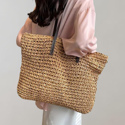 Effortless Tote Bag for Women Woven Oversized