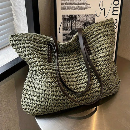 Effortless Tote Bag for Women Woven Oversized