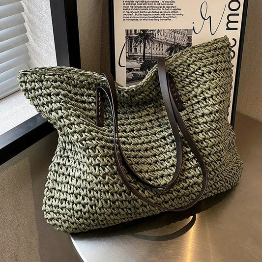 Effortless Tote Bag for Women Woven Oversized