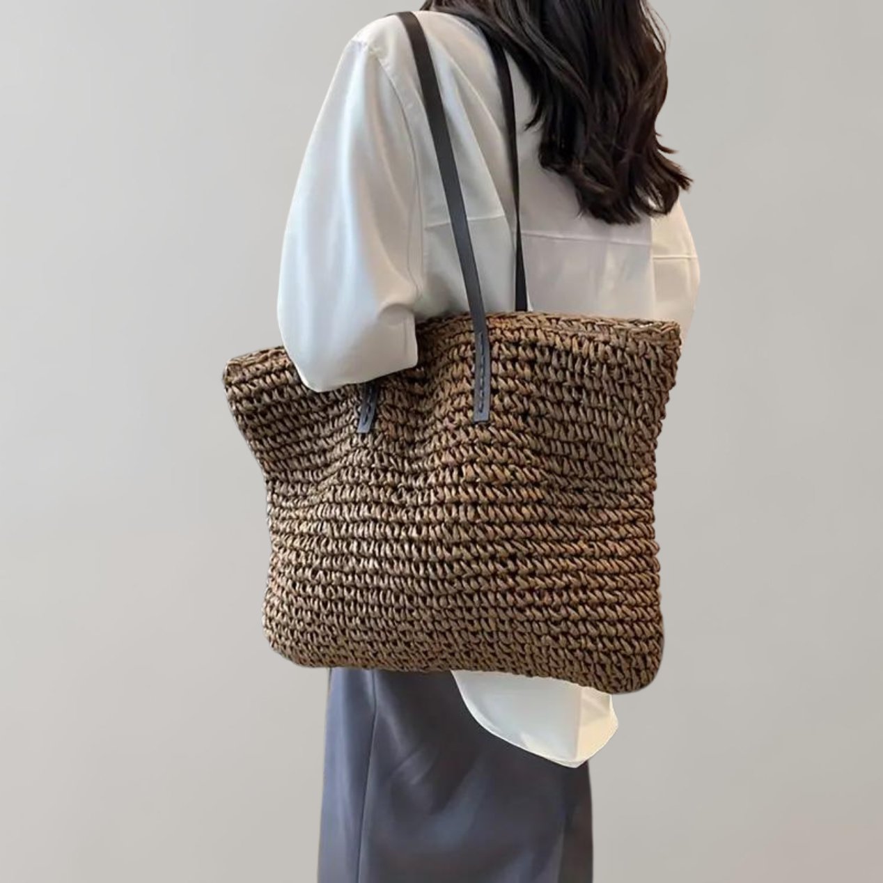 Effortless Tote Bag for Women Woven Oversized