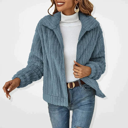 Comfortable Fleece Jacket for Women Plush Zip-Up