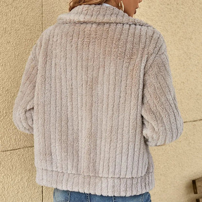 Comfortable Fleece Jacket for Women Plush Zip-Up