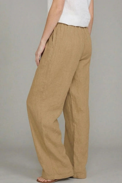 Effortless Wide Leg Pants for Women Relaxed Drawstring Linen