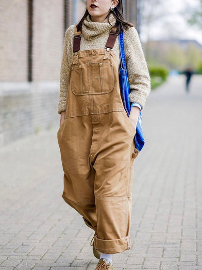 Comfortable Overalls for Women Adjustable-Strap Relaxed-Fit