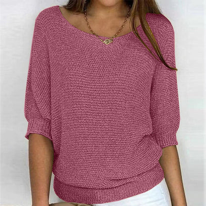 Comfortable Pullover Sweater for Women Batwing-Sleeve Relaxed-Fit
