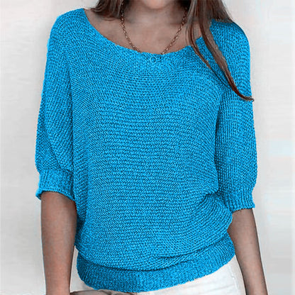 Comfortable Pullover Sweater for Women Batwing-Sleeve Relaxed-Fit
