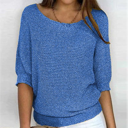 Comfortable Pullover Sweater for Women Batwing-Sleeve Relaxed-Fit