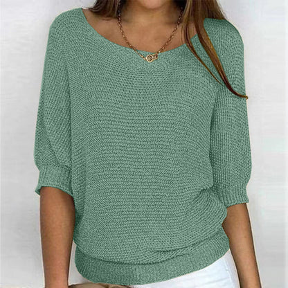 Comfortable Pullover Sweater for Women Batwing-Sleeve Relaxed-Fit