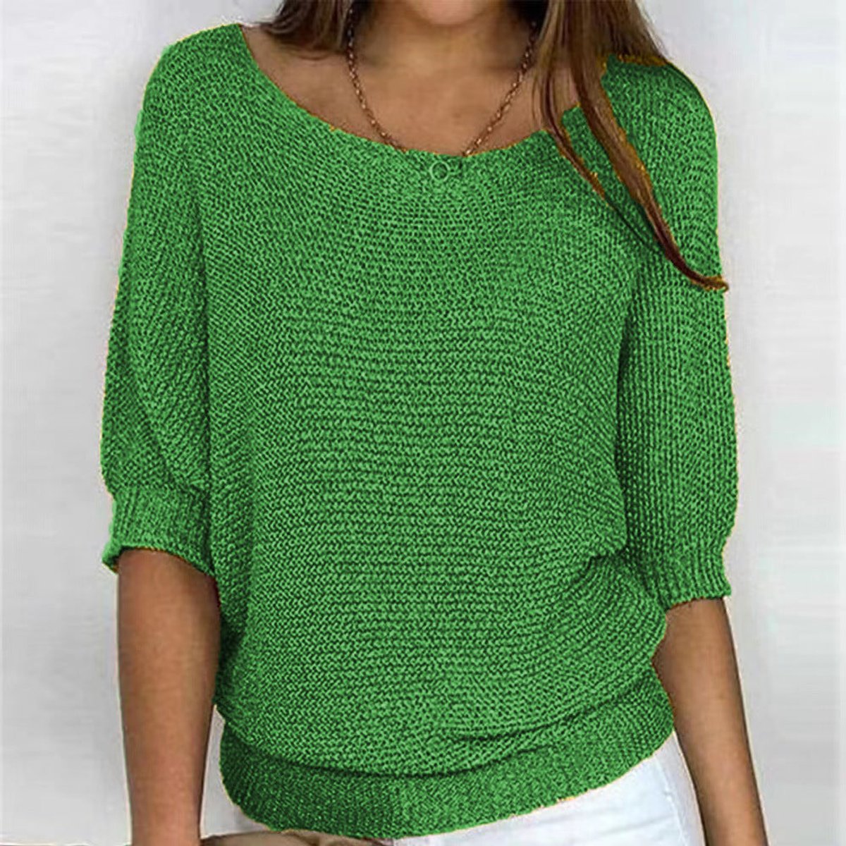 Comfortable Pullover Sweater for Women Batwing-Sleeve Relaxed-Fit