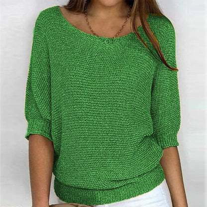 Comfortable Pullover Sweater for Women Batwing-Sleeve Relaxed-Fit