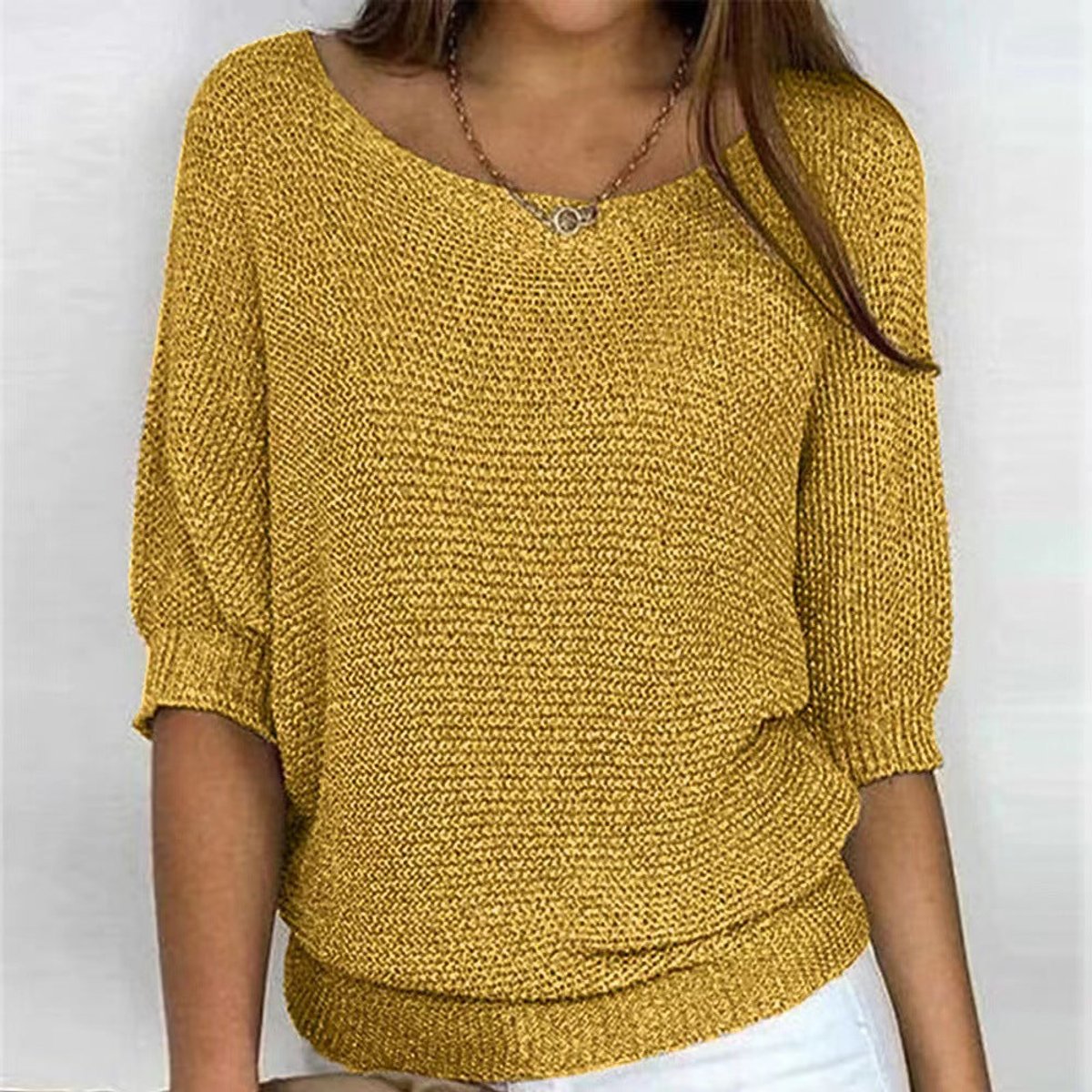 Comfortable Pullover Sweater for Women Batwing-Sleeve Relaxed-Fit